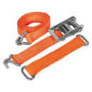 Car Transporter Ratchet Tie Down 50mm x 3m Steel Wheel - Single 4500kg Load Test | Pipe Manufacturers Ltd..