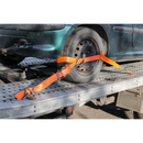 Car Transporter Ratchet Tie Down 50mm x 3m Steel Wheel - Single 4500kg Load Test | Pipe Manufacturers Ltd..
