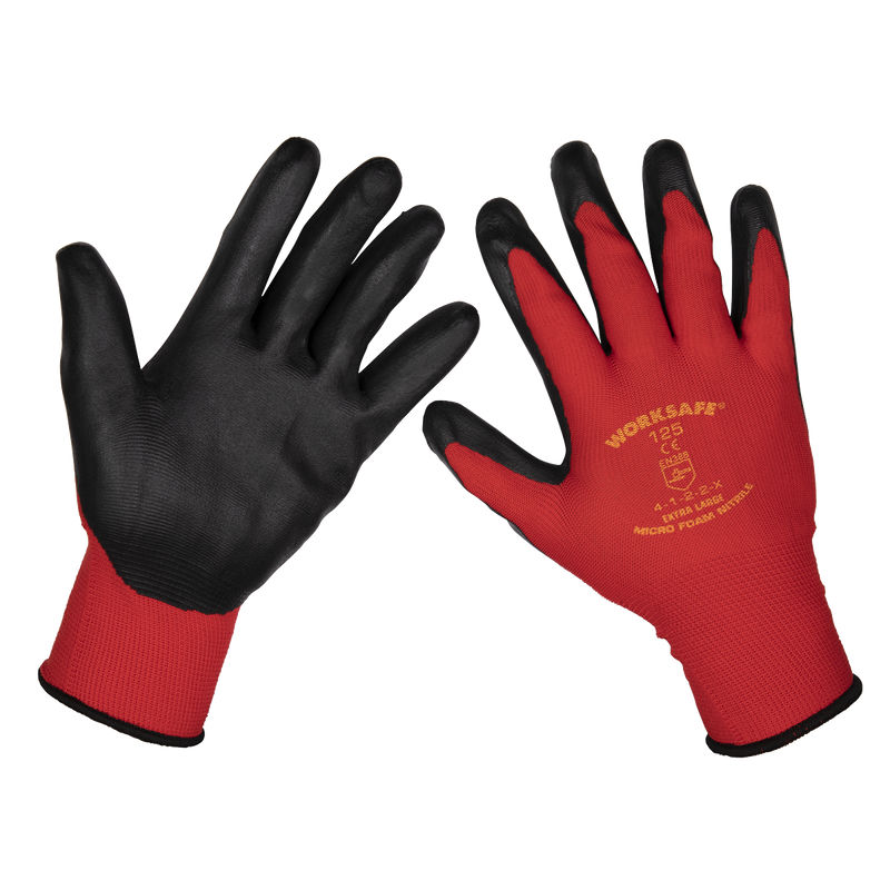 Flexi Grip Nitrile Palm Gloves (X-Large) - Pack of 6 Pairs | Pipe Manufacturers Ltd..