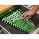 Spanner Rack Capacity 15 Spanners Hi-Vis Green | Pipe Manufacturers Ltd..