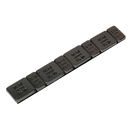 Wheel Weight 5 & 10g Adhesive Zinc Plated Steel Black Strip of 8 (4 x Each Weight) Pack of 50 | Pipe Manufacturers Ltd..