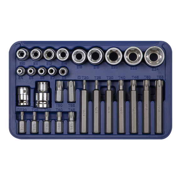 TRX-Star* Socket & Bit Set 1/4", 3/8" & 1/2"Sq Drive 30pc