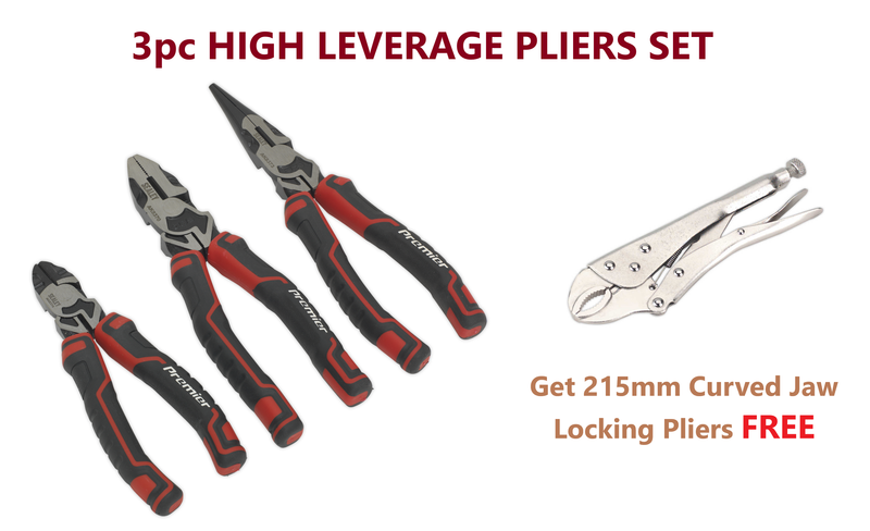3pc High Leverage Pliers Set & Locking Pliers