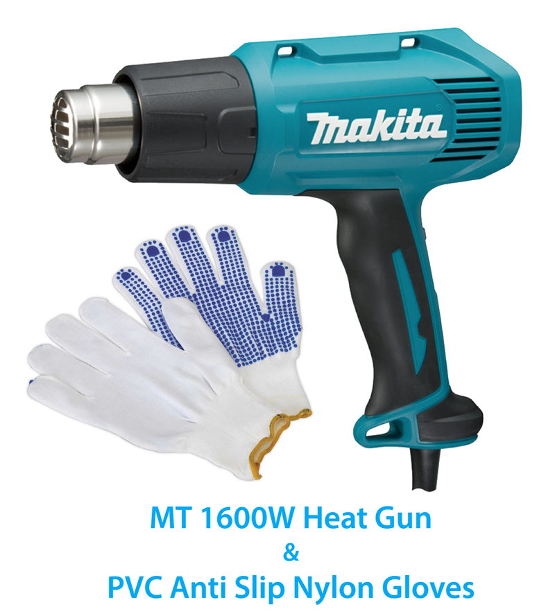 MT 1600 Heat Gun & PVC Anti Slip Nylon Gloves