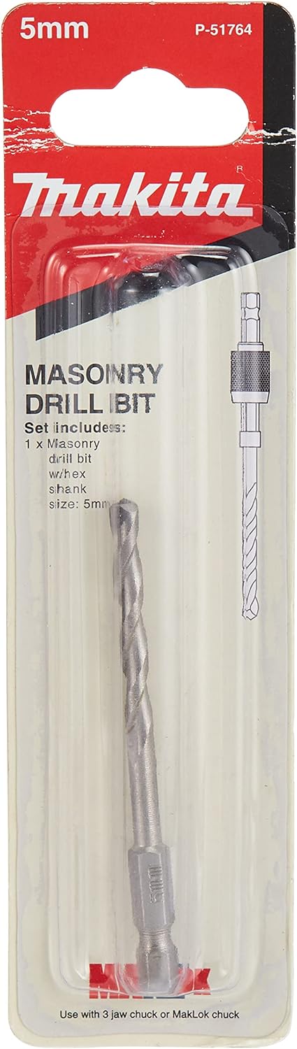 Masonry Drill Bit, 5 mm Diameter