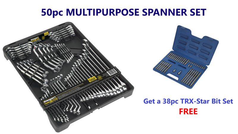 50pc Spanner Set & 38pc TRX Star Bit Set