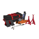 Trolley Jack 2tonne Low Entry Short Chassis - Orange and Accessories Bag Combo | Pipe Manufacturers Ltd..