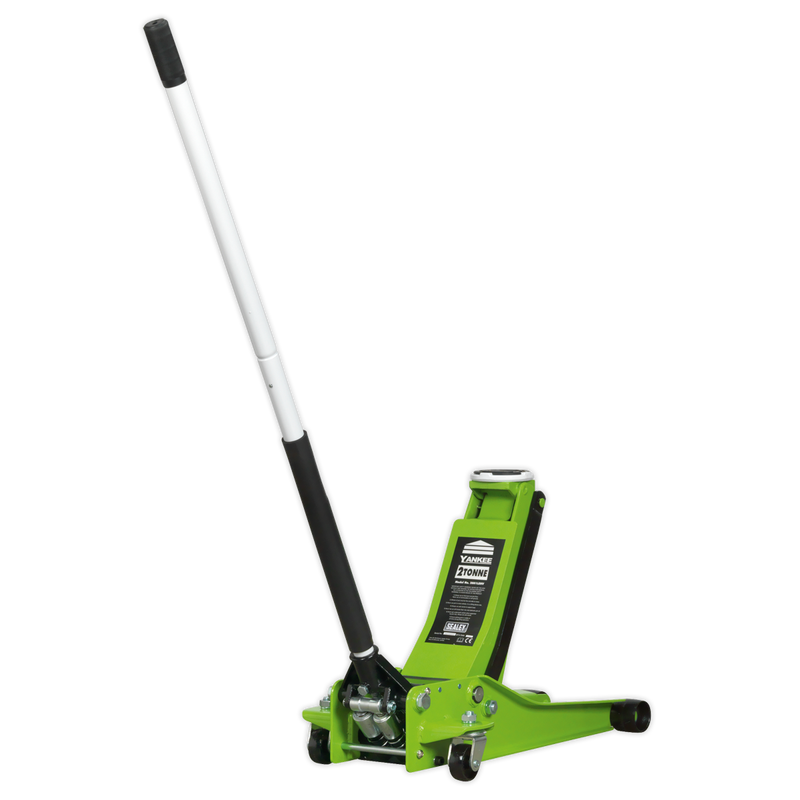 Trolley Jack 2tonne Low Entry Rocket Lift Hi-Vis Green | Pipe Manufacturers Ltd..