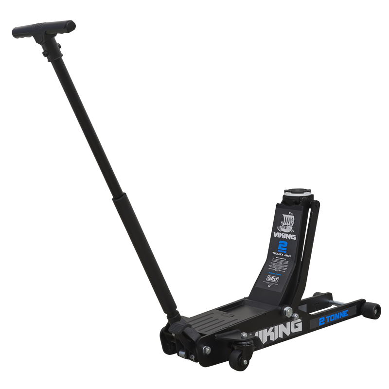 Viking Low Entry Long Reach Trolley Jack 2tonne with Rocket Lift | Pipe Manufacturers Ltd..