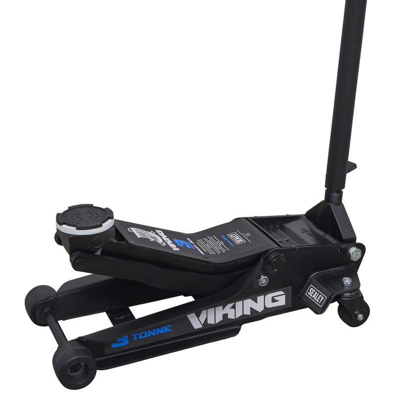 Viking 3tonne Low Entry Trolley Jack with Rocket Lift | Pipe Manufacturers Ltd..