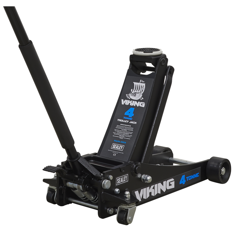 Viking Tyre Bay Trolley Jack 4tonne Low Entry with Rocket Lift | Pipe Manufacturers Ltd..