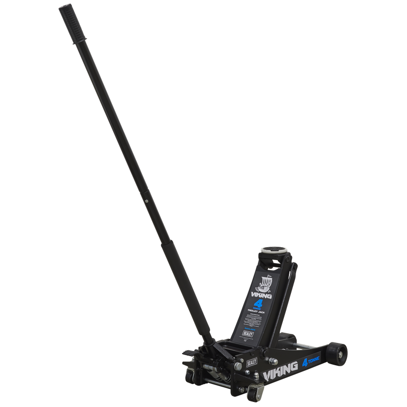 Viking Tyre Bay Trolley Jack 4tonne Low Entry with Rocket Lift | Pipe Manufacturers Ltd..