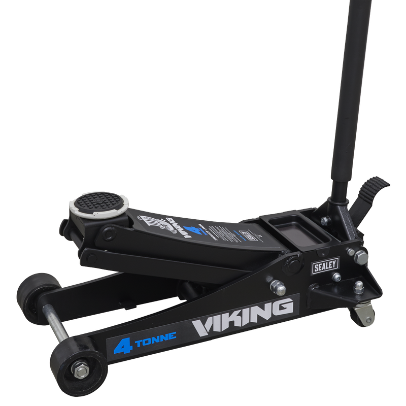 Viking Tyre Bay Trolley Jack 4tonne Low Entry with Rocket Lift | Pipe Manufacturers Ltd..