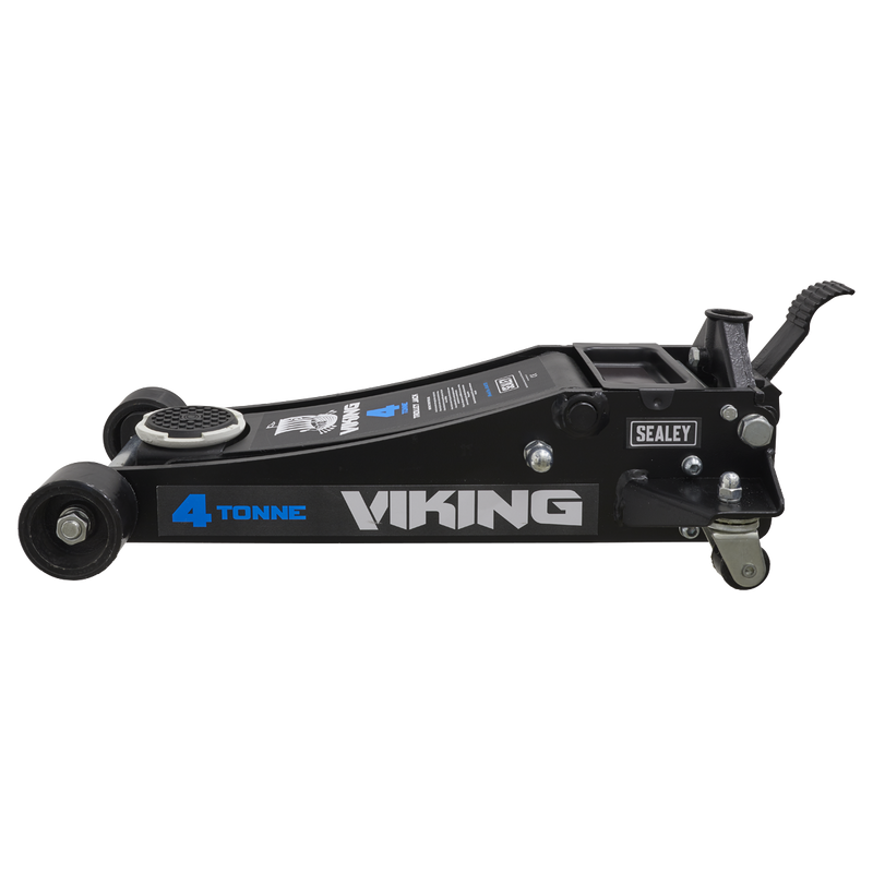 Viking Tyre Bay Trolley Jack 4tonne Low Entry with Rocket Lift | Pipe Manufacturers Ltd..