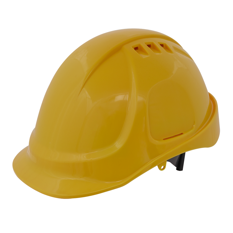 Plus Safety Helmet - Vented (Yellow) | Pipe Manufacturers Ltd..