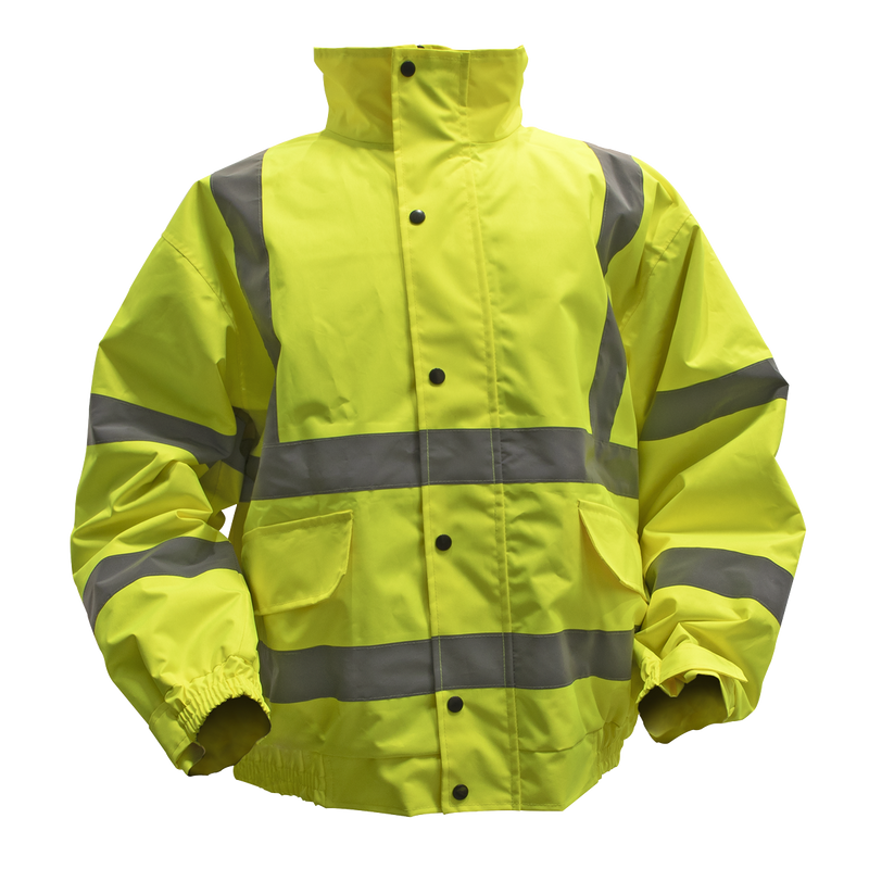 Hi-Vis Yellow Jacket with Quilted Lining & Elasticated Waist - Large | Pipe Manufacturers Ltd..