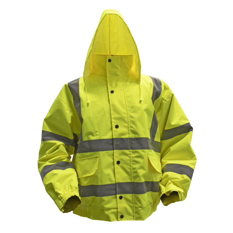 Hi-Vis Yellow Jacket with Quilted Lining & Elasticated Waist - Large | Pipe Manufacturers Ltd..
