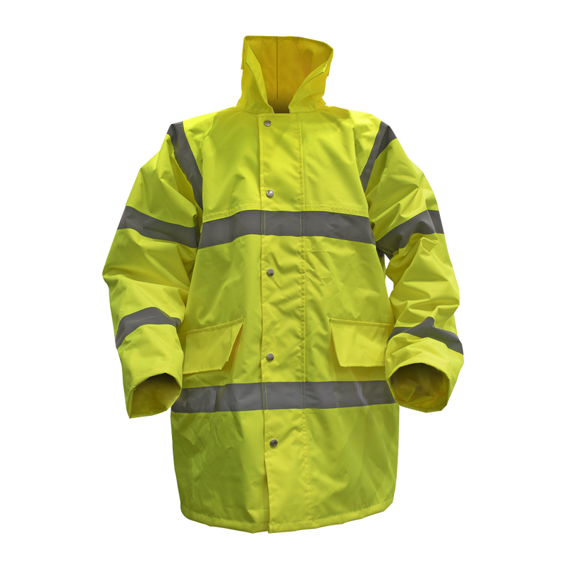 Hi-Vis Yellow Motorway Jacket with Quilted Lining - Large | Pipe Manufacturers Ltd..