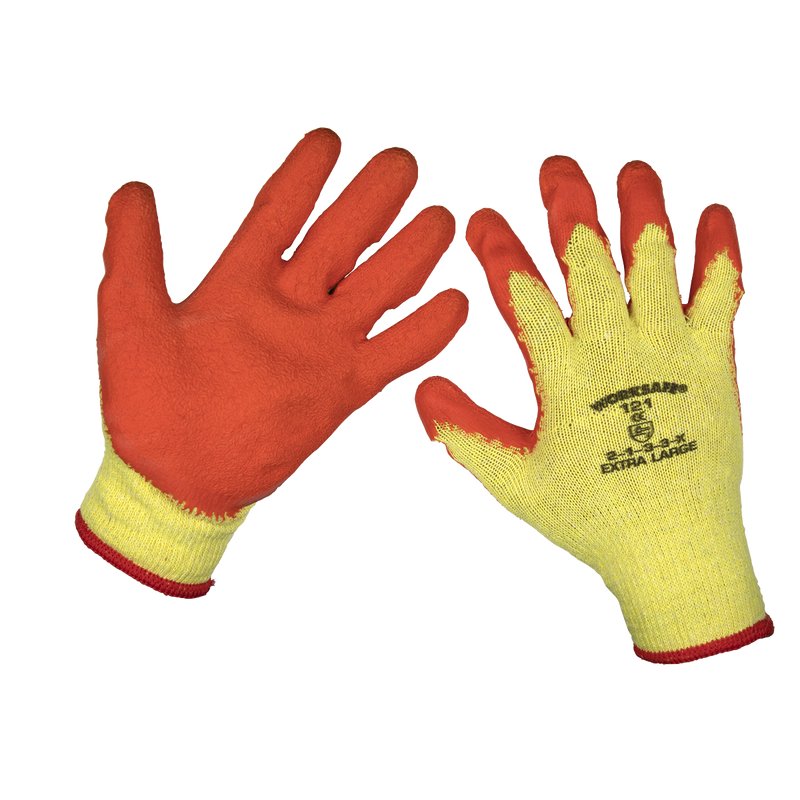 Super Grip Knitted Gloves Latex Palm (X-Large) - Pack of 12 Pairs | Pipe Manufacturers Ltd..