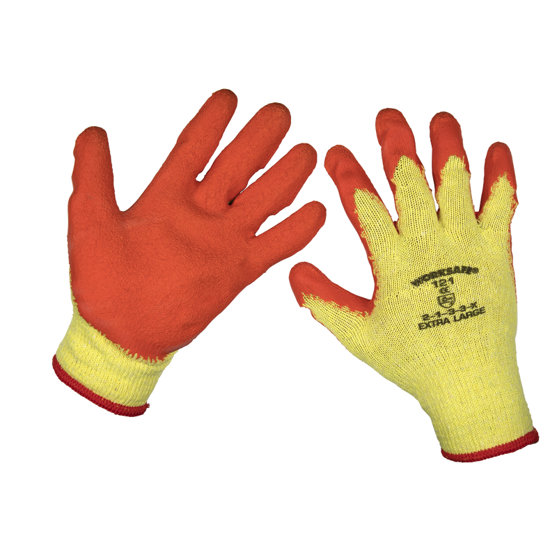 Super Grip Knitted Gloves Latex Palm (X-Large) - Pack of 120 Pairs | Pipe Manufacturers Ltd..