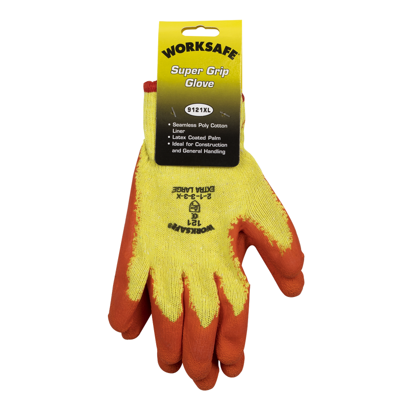 Super Grip Knitted Gloves Latex Palm (X-Large) - Pair | Pipe Manufacturers Ltd..