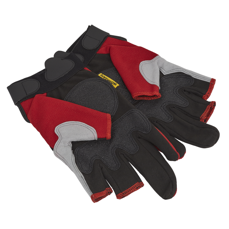 Red Fingerless Multi-Task Gloves Medium - Pair | Pipe Manufacturers Ltd..