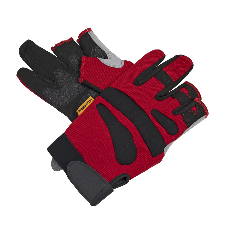 Red Fingerless Multi-Task Gloves Medium - Pair | Pipe Manufacturers Ltd..