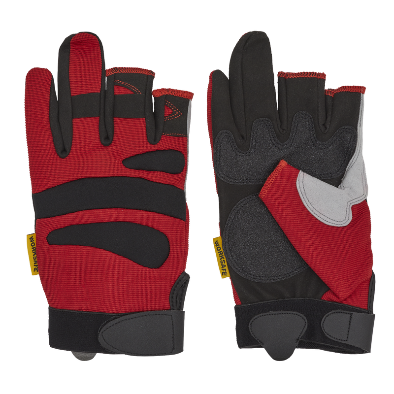 Red Fingerless Multi-Task Gloves Medium - Pair | Pipe Manufacturers Ltd..