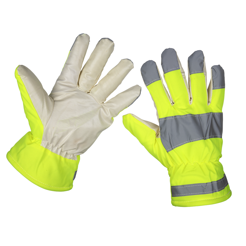 Yellow Hi-Vis Warm Hand Gloves - One-Size Pair | Pipe Manufacturers Ltd..
