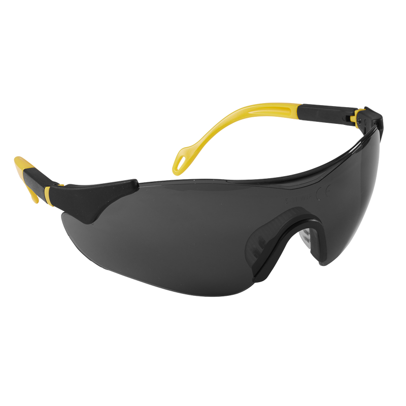 Sports Style Shaded Safety Specs with Adjustable Arms | Pipe Manufacturers Ltd..