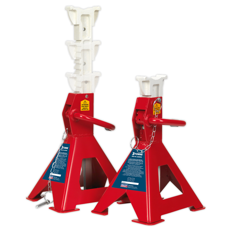 Axle Stands (Pair) 3tonne Capacity per Stand Auto Rise Ratchet | Pipe Manufacturers Ltd..