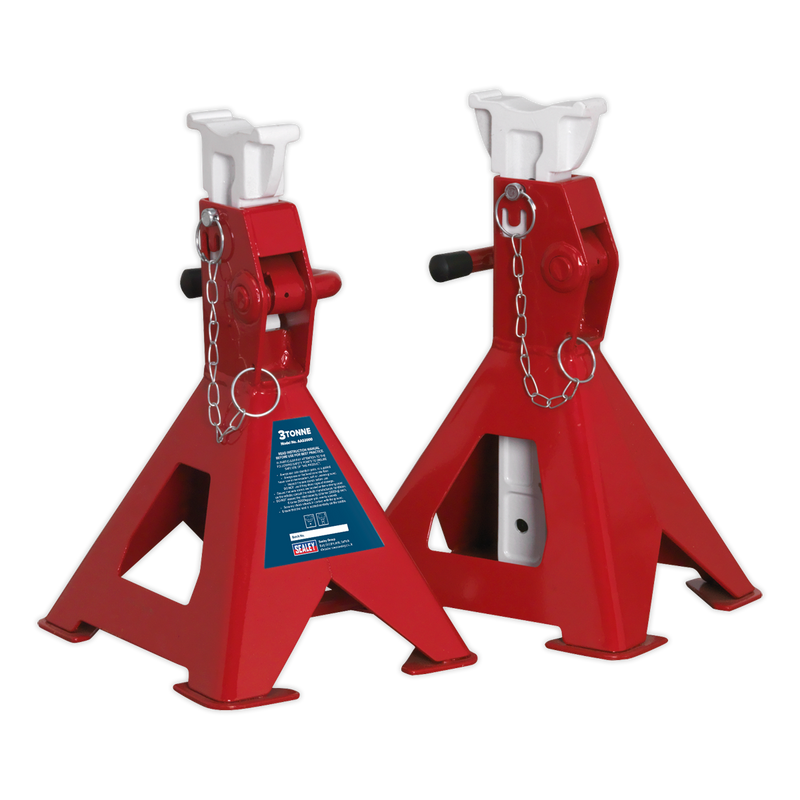 Axle Stands (Pair) 3tonne Capacity per Stand Auto Rise Ratchet | Pipe Manufacturers Ltd..