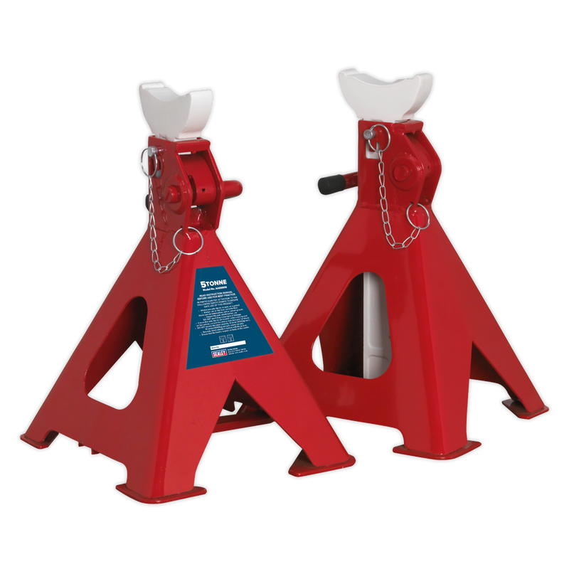 Axle Stands (Pair) 5tonne Capacity per Stand Auto Rise Ratchet | Pipe Manufacturers Ltd..