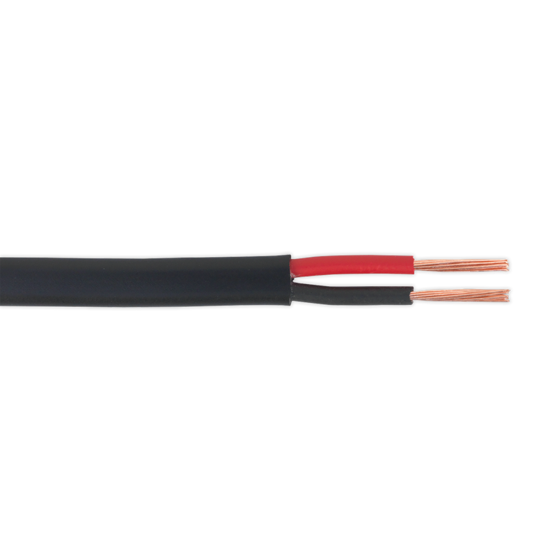 Automotive Cable Thick Wall Flat Twin 2 x 1mm_ 14/0.30mm 30m Black | Pipe Manufacturers Ltd..