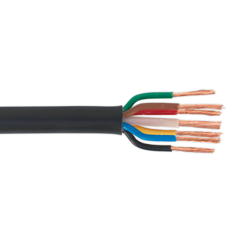 Automotive Cable Thin Wall 6 x 1mm_ 32/0.20mm, 1 x 2mm_ 28/0.30mm 30m Black | Pipe Manufacturers Ltd..