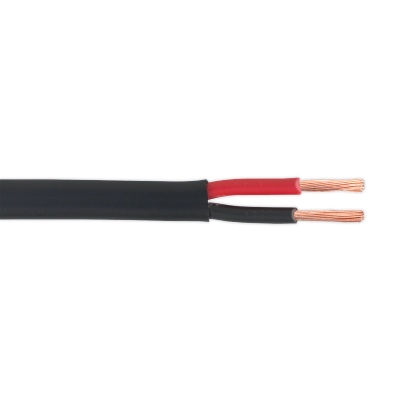 Automotive Cable Thick Wall Flat Twin 2 x 2mm_ 28/0.30mm 30m Black | Pipe Manufacturers Ltd..