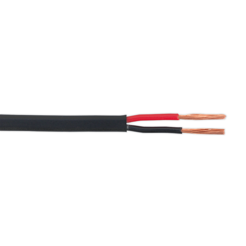 Automotive Cable Thin Wall Flat Twin 2 x 1mm_ 32/0.20mm 30m Black | Pipe Manufacturers Ltd..