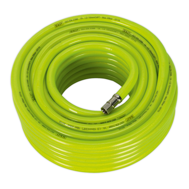 Air Hose High Visibility 20m x ¯10mm with 1/4"BSP Unions | Pipe Manufacturers Ltd..
