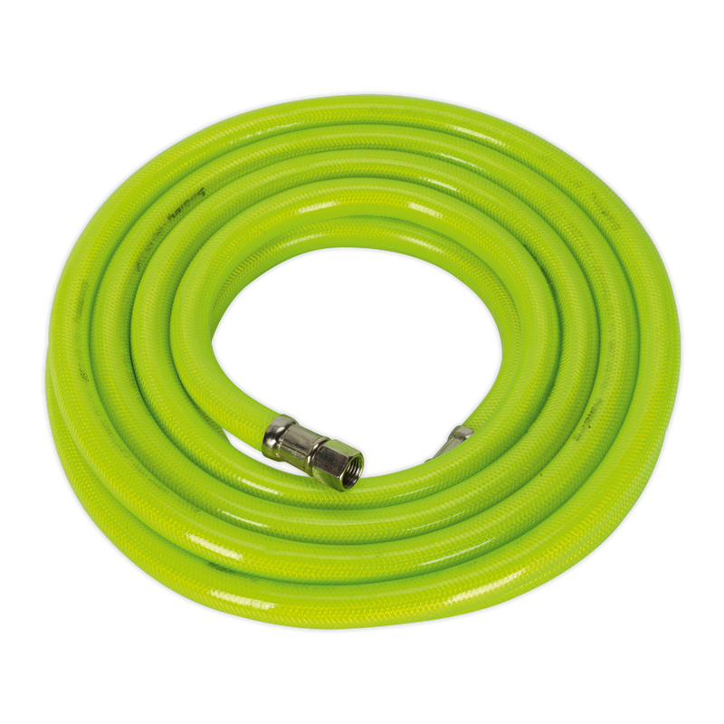 Air Hose High Visibility 5m x ¯10mm with 1/4"BSP Unions | Pipe Manufacturers Ltd..