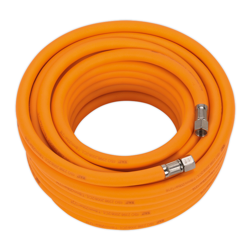 Air Hose 15m x ¯8mm Hybrid High Visibility with 1/4"BSP Unions | Pipe Manufacturers Ltd..