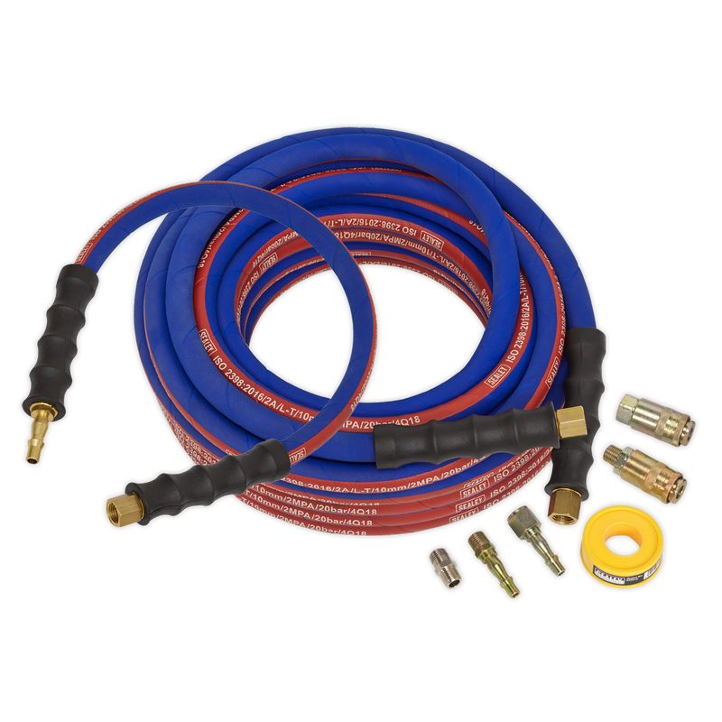 Air Hose Kit Heavy-Duty 15m x ¯10mm with Connectors | Pipe Manufacturers Ltd..