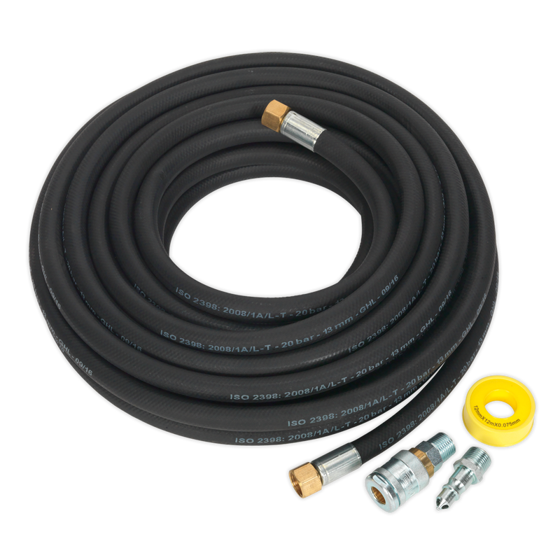 Air Hose Kit 15m x ¯13mm High Flow with 100 Series Adaptors | Pipe Manufacturers Ltd..