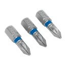 Power Tool Bit Pozi Colour-Coded Pack of 3 | Pipe Manufacturers Ltd..