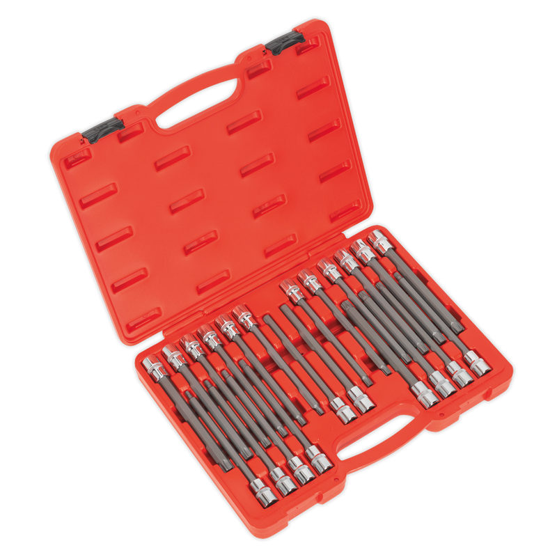 TRX-Star/Spline/Hex/Ribe Socket Bit Set 22pc 1/2"Sq Drive 200mm | Pipe Manufacturers Ltd..