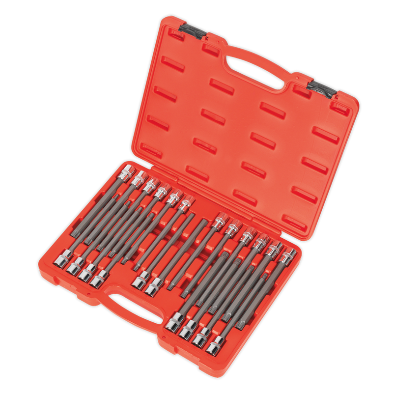 TRX-Star/Spline/Hex/Ribe Socket Bit Set 22pc 1/2"Sq Drive 200mm | Pipe Manufacturers Ltd..