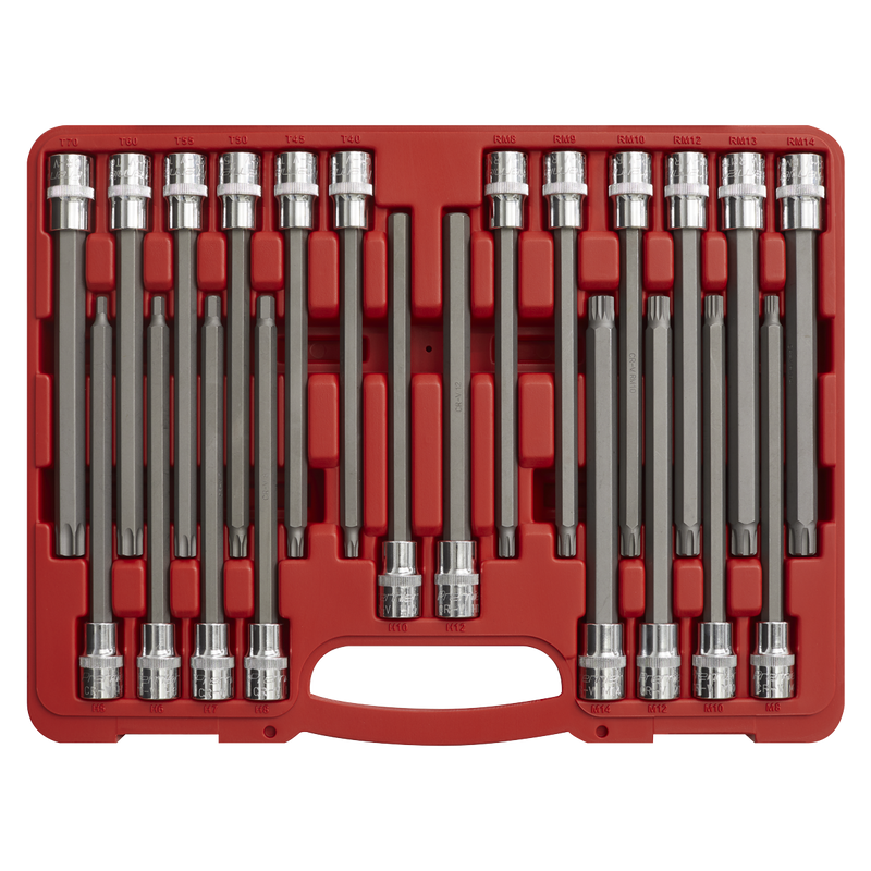 TRX-Star/Spline/Hex/Ribe Socket Bit Set 22pc 1/2"Sq Drive 200mm | Pipe Manufacturers Ltd..