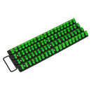Socket Rail Tray 1/4", 3/8" & 1/2"Sq Drive - Hi-Vis Green | Pipe Manufacturers Ltd..