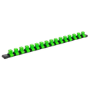 Socket Retaining Rail with 16 Clips 1/2"Sq Drive - Hi-Vis Green | Pipe Manufacturers Ltd..