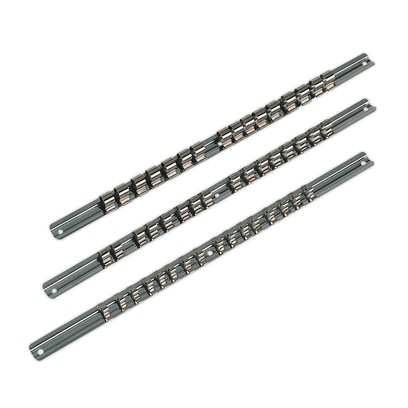 Socket Retaining Rail Set 3pc 1/4", 3/8" & 1/2"Sq Drive | Pipe Manufacturers Ltd..