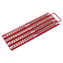 Socket Rail Tray Red 1/4", 3/8" & 1/2"Sq Drive | Pipe Manufacturers Ltd..